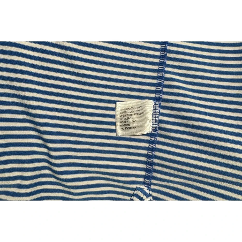 Rhoback Men's XL Polo Shirt Blue White Striped Short Sleeve Golf PP0025 - Picture 5 of 6